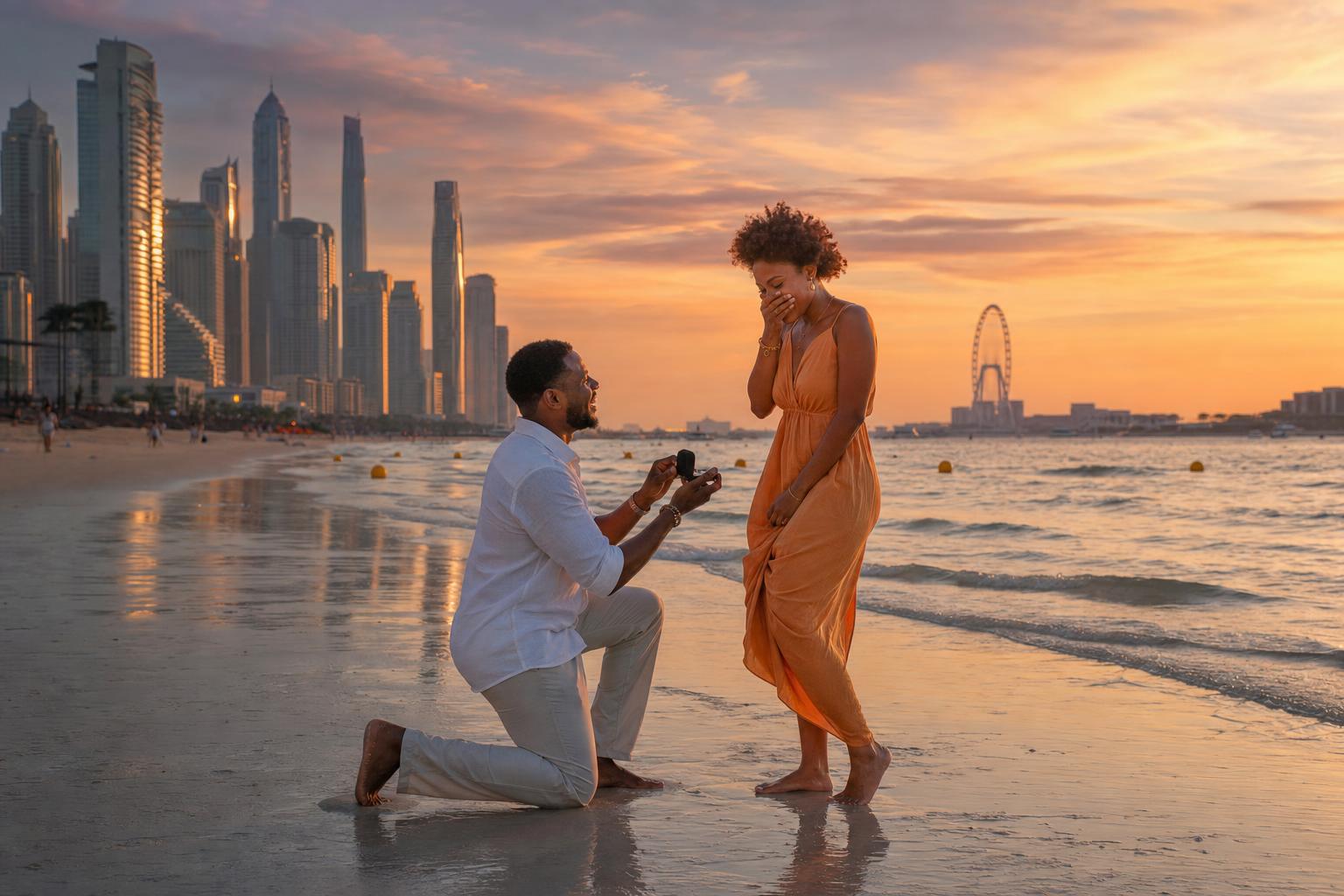 Beach proposal Dubai - marriage proposal in Dubai