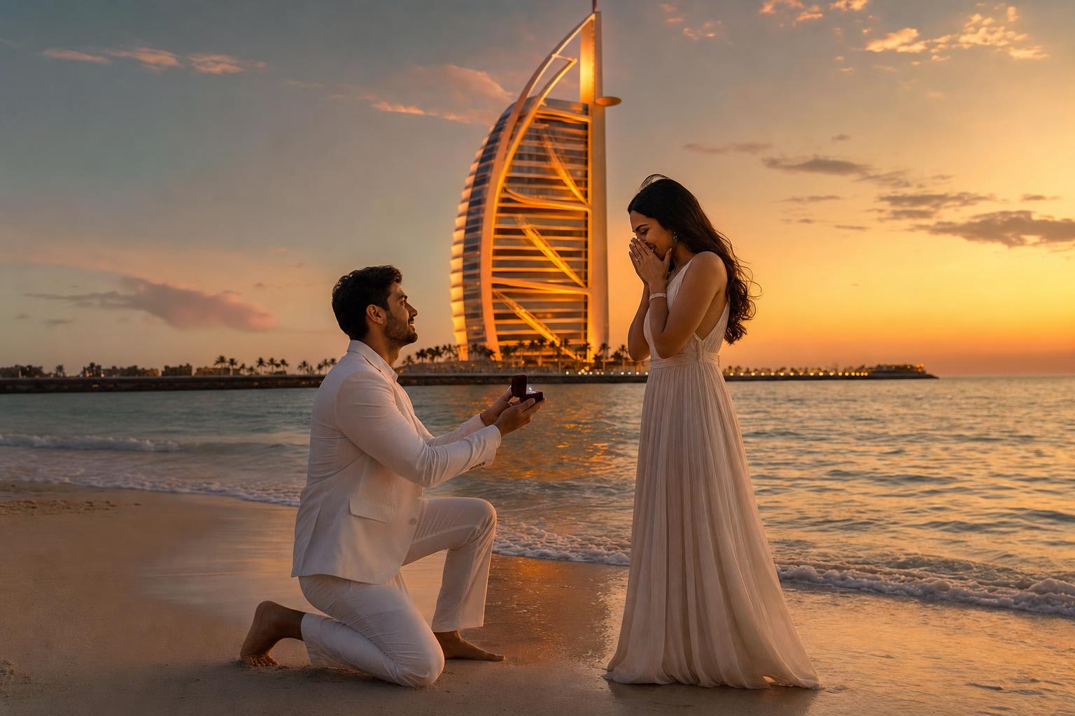 In Jumeirah Burj Al Arab - marriage proposal in Dubai