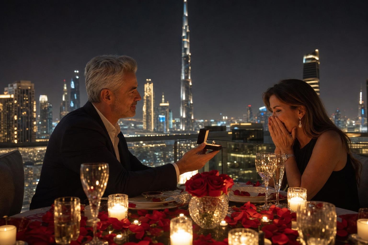 Candlelight dinner proposal - marriage proposal in Dubai