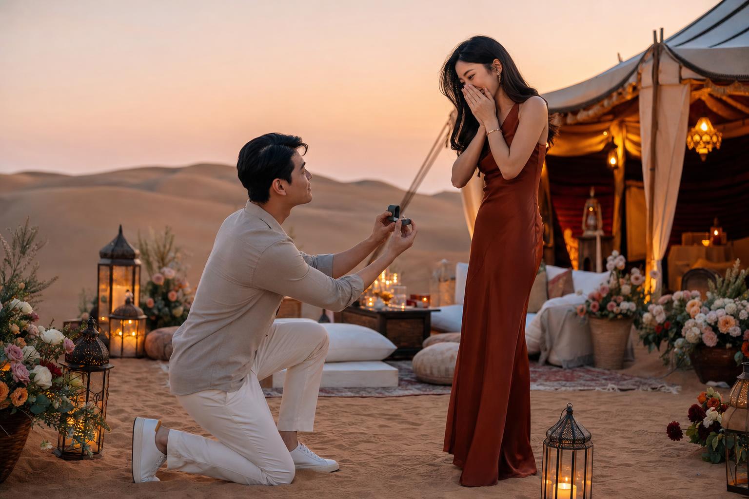 In secret desert tour - marriage proposal in Dubai