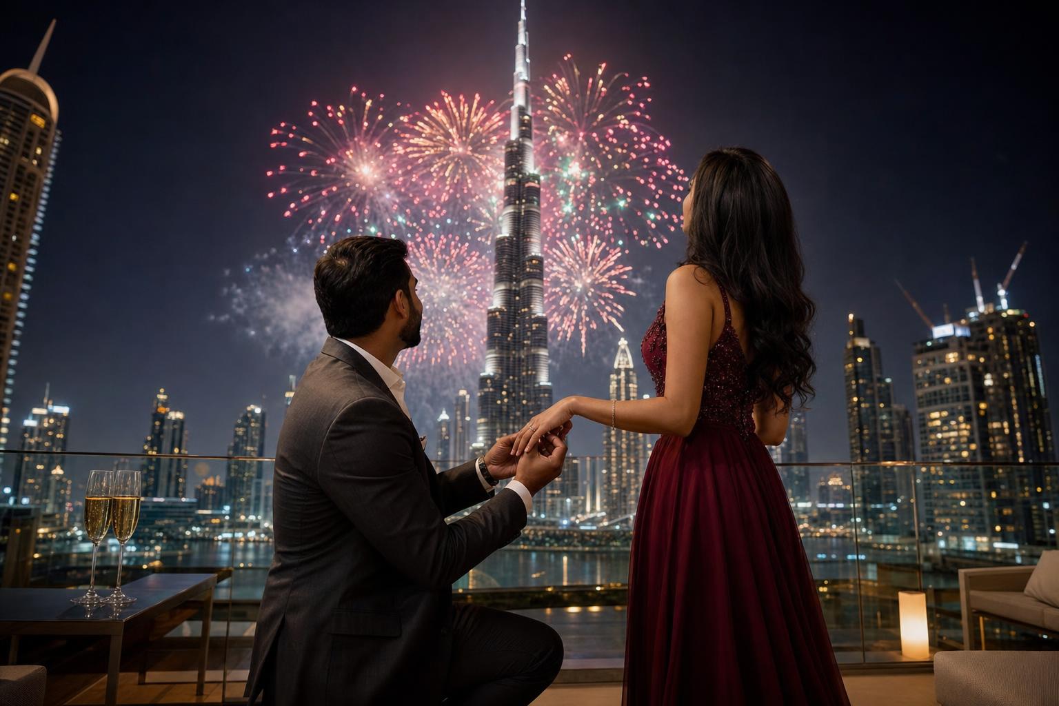 Fireworks proposal Dubai - marriage proposal in Dubai