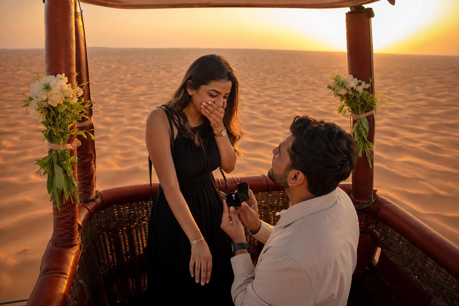 Golden Hour Ascent - Hot air balloon proposals package in Dubai