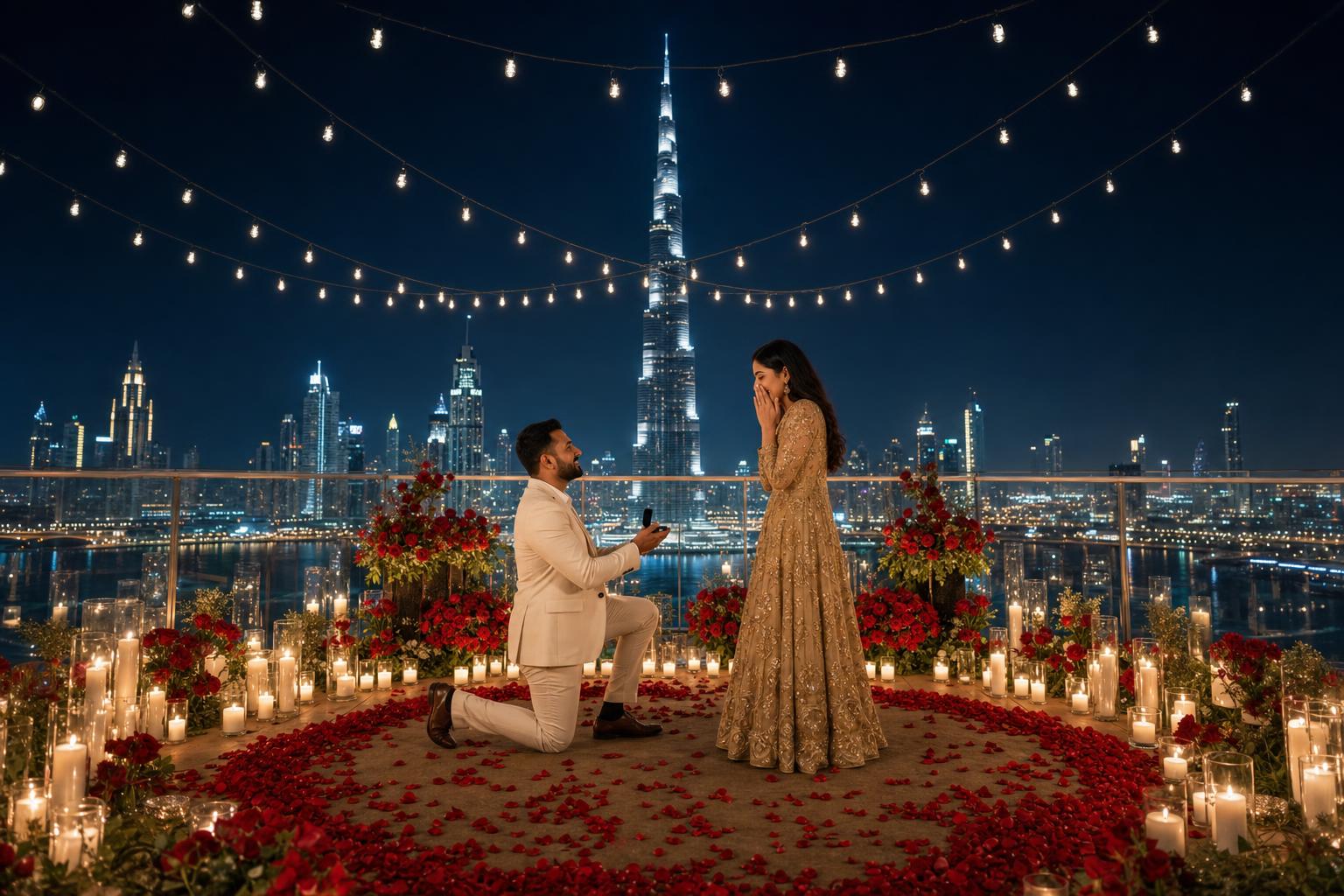 Private luxury rooftop - marriage proposal in Dubai