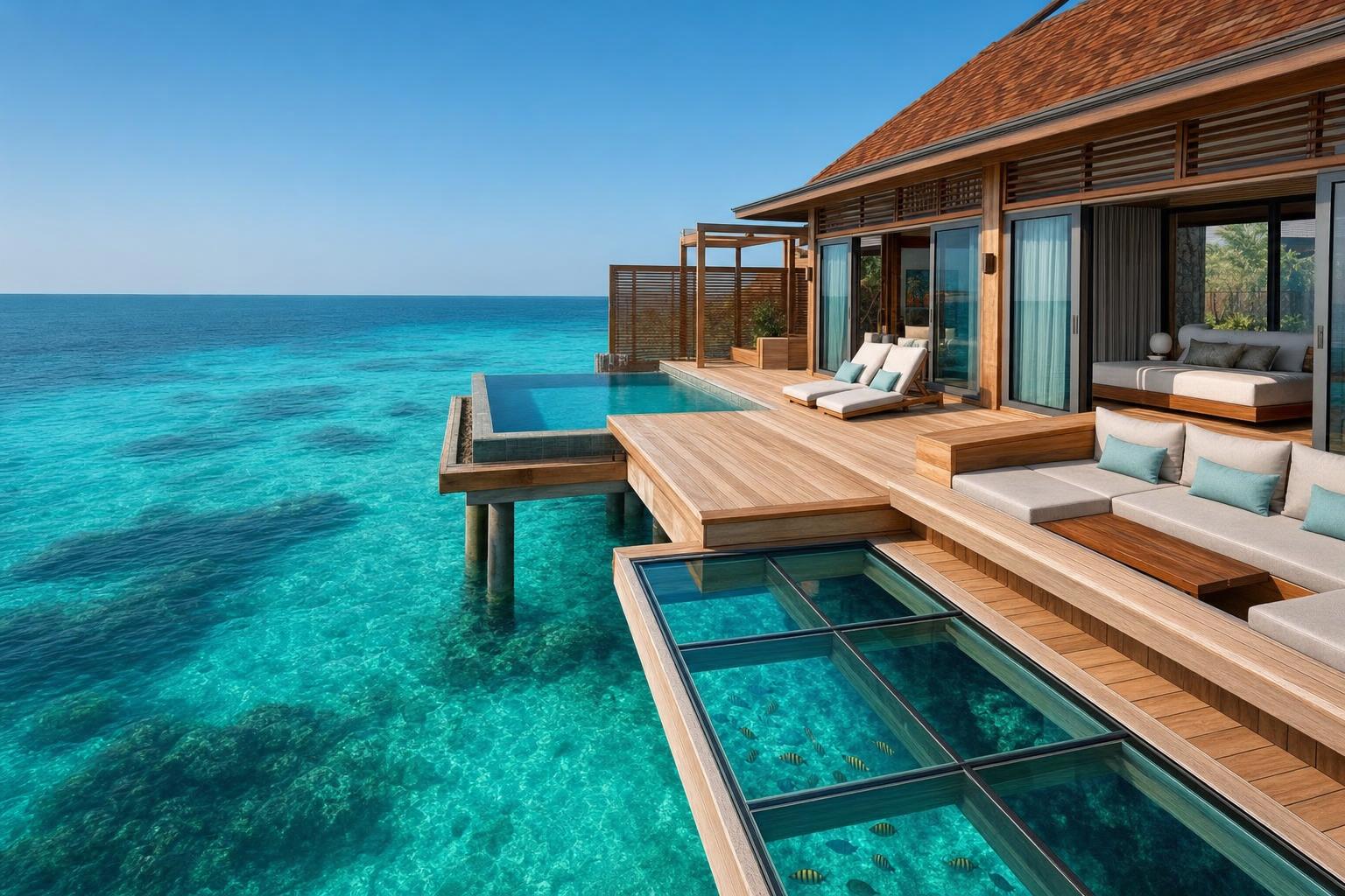 In an overwater villa - marriage proposal in Dubai